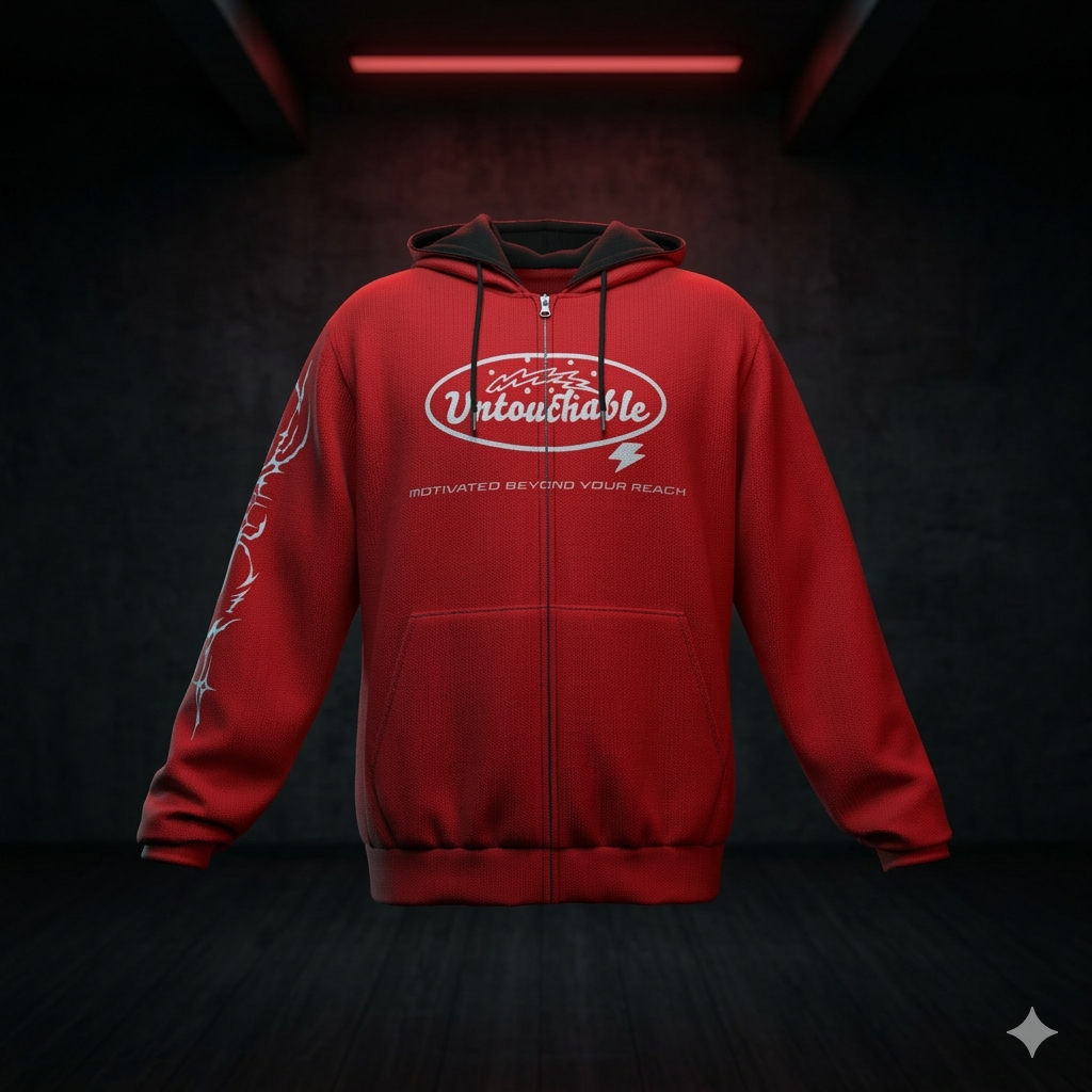 Untouchable Zip Up Hoodie Stranger Red