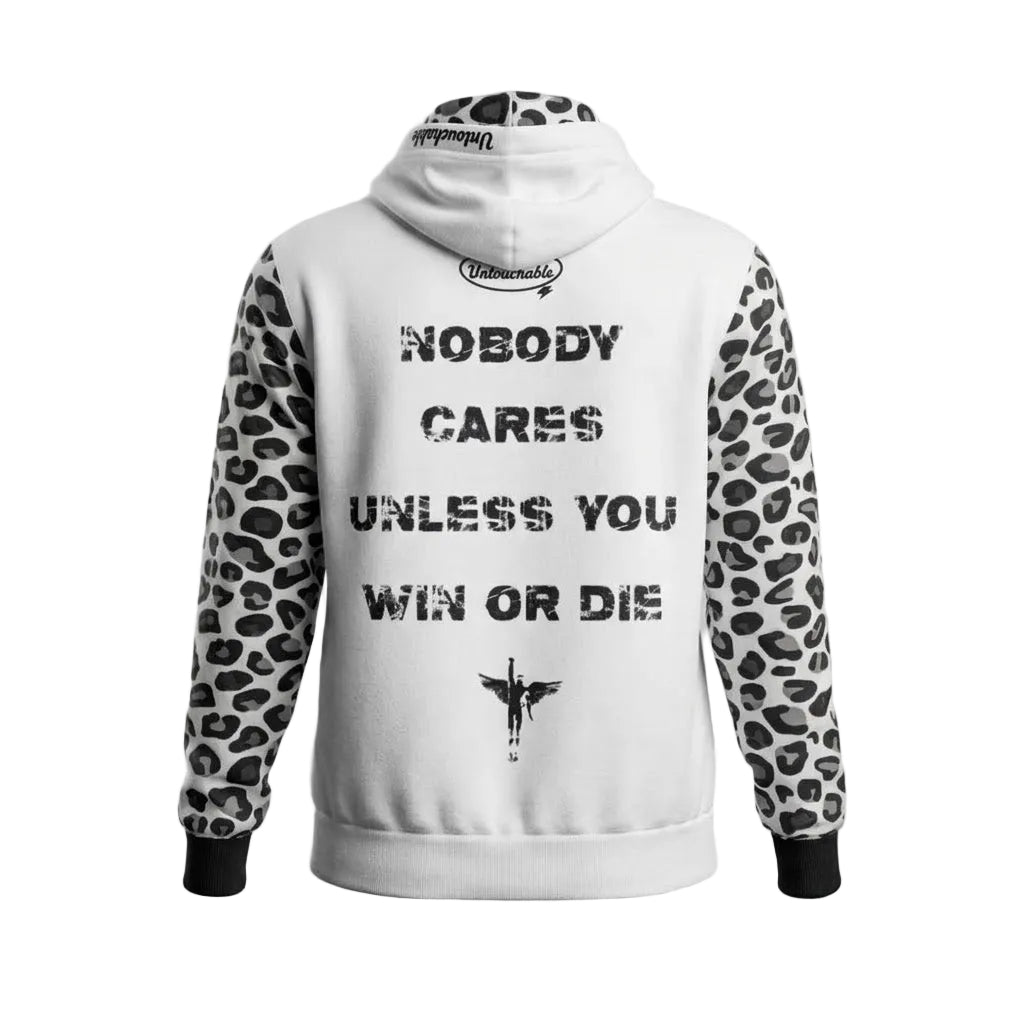 Heavyweight Snow Leopard Print Hoodie